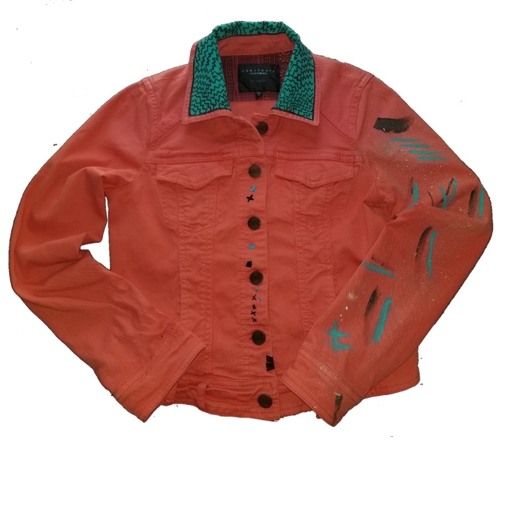 SANCTUARY CLOTHING Size S Orange Denim Jean Jacket